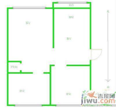 华盛新村2室1厅1卫105㎡户型图