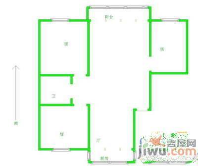 金龙小区2室2厅1卫86㎡户型图