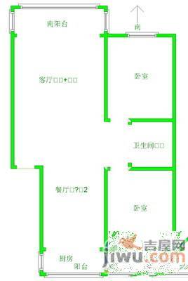 金龙小区2室2厅1卫86㎡户型图