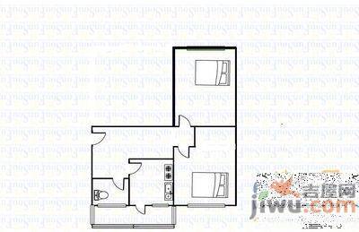 长江新区2室1厅1卫56㎡户型图