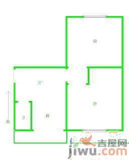 长江新区2室1厅1卫56㎡户型图