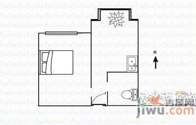 新怒江1室1厅1卫35㎡户型图