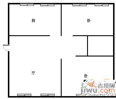 橙色时光2室2厅1卫112㎡户型图