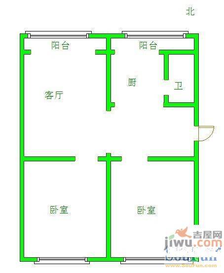 兴建小区2室2厅1卫108㎡户型图