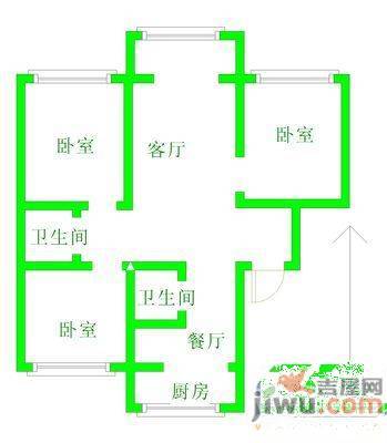 金通阳光苑3室2厅1卫148㎡户型图