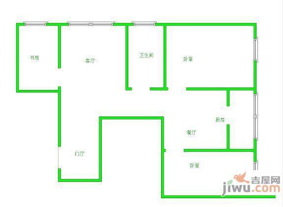 将军花园3室2厅1卫148㎡户型图