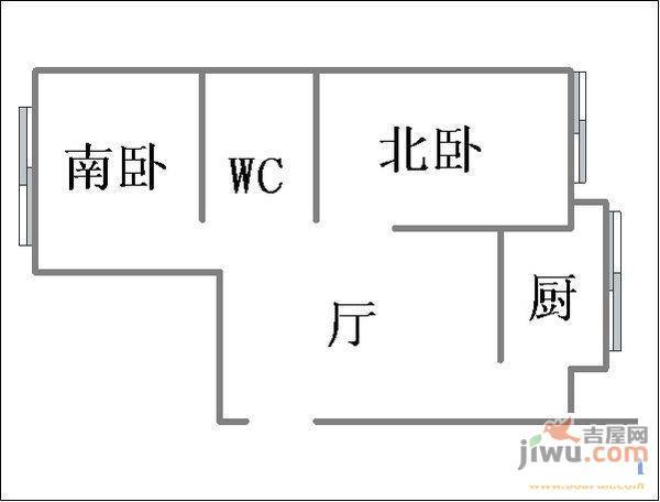 安居园3室1厅1卫82㎡户型图