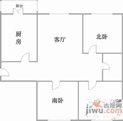 安居园3室1厅1卫82㎡户型图