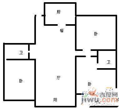 河畔人家3室2厅2卫142㎡户型图