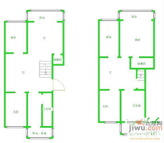 巴山公寓3室1厅1卫125㎡户型图