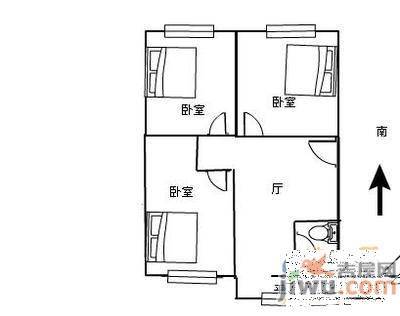 巴山公寓3室1厅1卫125㎡户型图