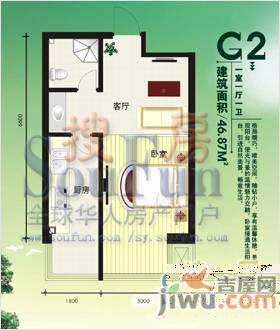 林语家话2室2厅1卫82.5㎡户型图