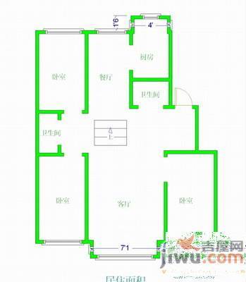 民贵家园3室2厅1卫143㎡户型图