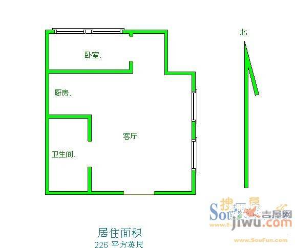 昌鑫国际1室1厅1卫户型图