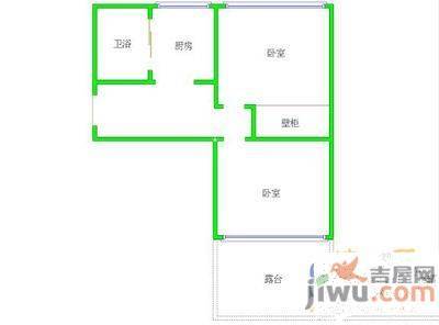 回民小区2室1厅1卫58㎡户型图