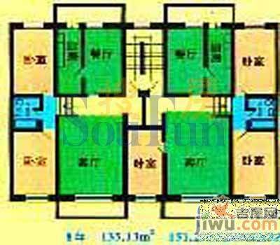 华都新村4室2厅1卫165.2㎡户型图