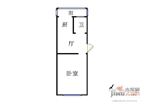 桂阳南小区1室1厅1卫39㎡户型图