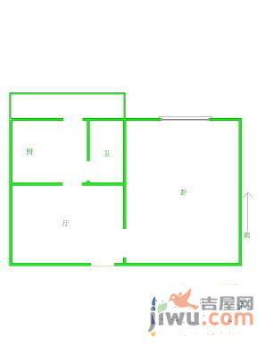 华海碧水名门二期2室2厅1卫97㎡户型图