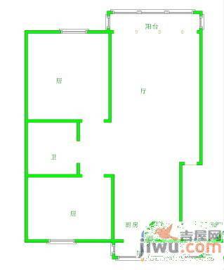 华海碧水名门二期2室2厅1卫97㎡户型图