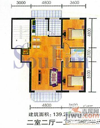 盛天家苑3室1厅1卫169.9㎡户型图