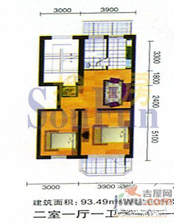 盛天家苑3室1厅1卫169.9㎡户型图