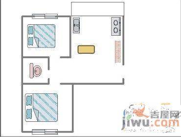 泾河小区2室2厅1卫65㎡户型图