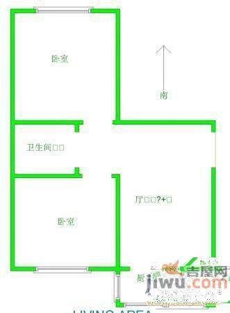 泾河小区2室2厅1卫65㎡户型图