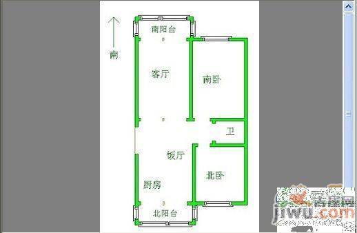 电校园区2室2厅1卫105㎡户型图