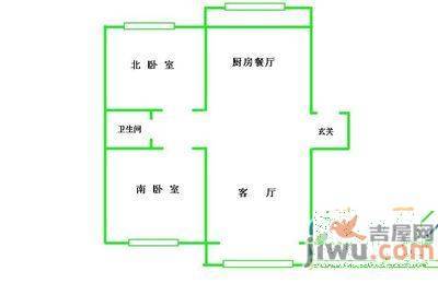 电校园区2室2厅1卫105㎡户型图