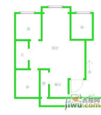 西窑新村2室2厅1卫104㎡户型图