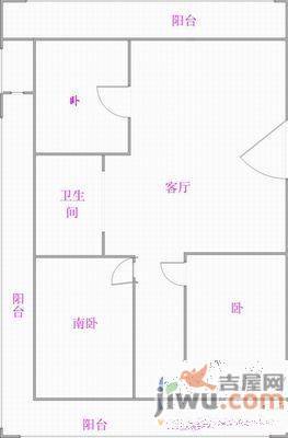 湘江社区2室1厅1卫80㎡户型图