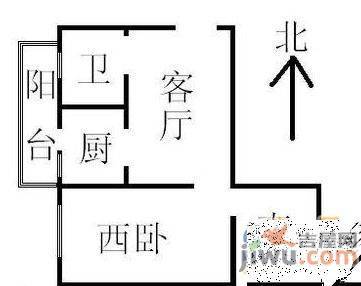 湘江社区2室1厅1卫80㎡户型图