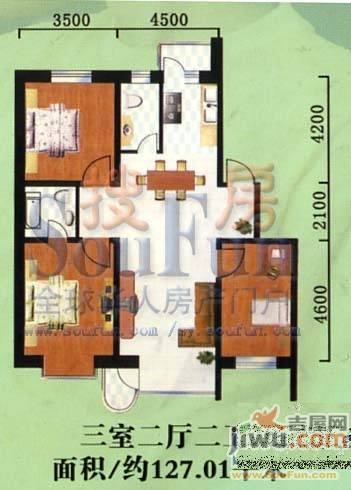 世众宏厦家园1室1厅1卫60㎡户型图