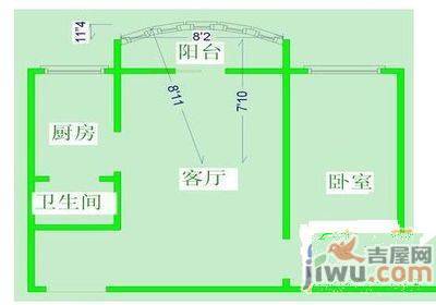 和泰红枫园2室1厅1卫70㎡户型图