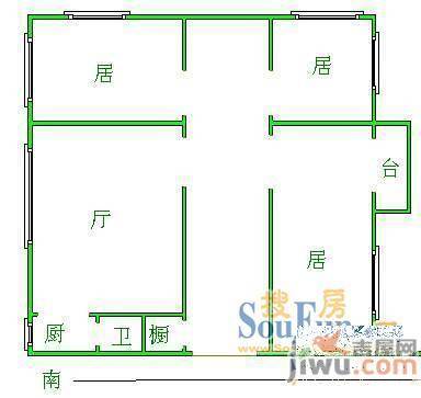 涟水小区2室1厅1卫户型图