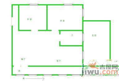 宜春东社区3室1厅1卫66㎡户型图