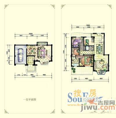 碧桂园莫奈小镇别墅4室2厅2卫户型图