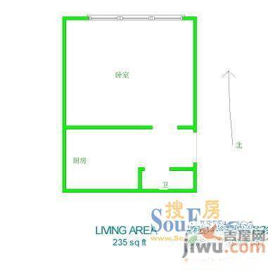 集智大厦1室1厅1卫户型图