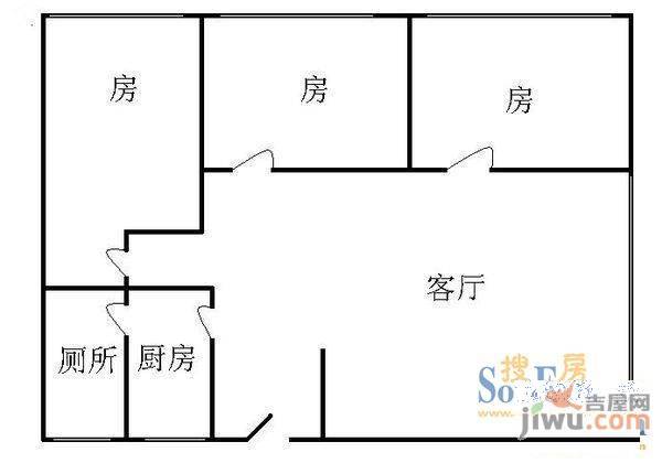 光复里社区2室1厅1卫56㎡户型图