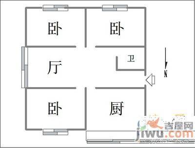 金穗花园(铁西)3室2厅1卫97㎡户型图