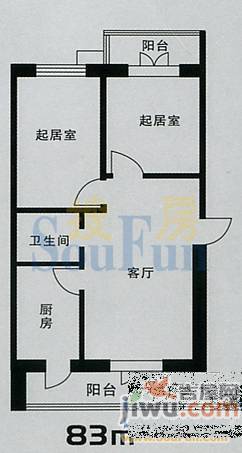 万馨苑2室1厅1卫94㎡户型图