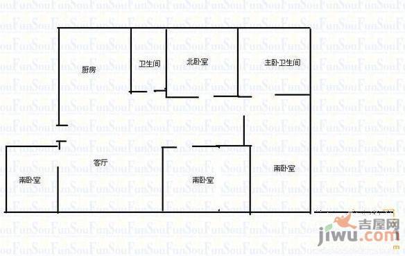 南十社区1室1厅1卫户型图