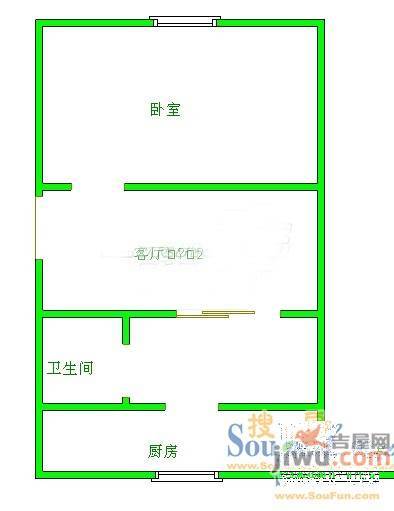 南十社区1室1厅1卫户型图