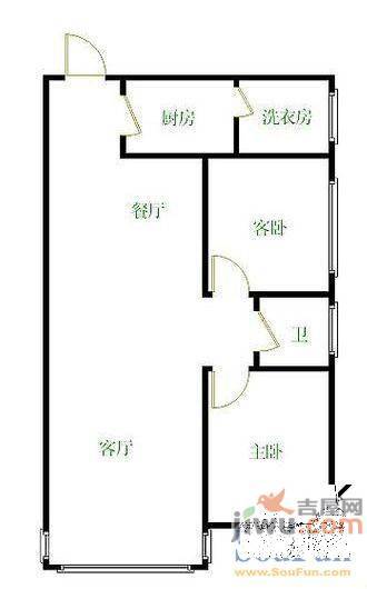 新世界花园朗悦居2室1厅1卫78㎡户型图