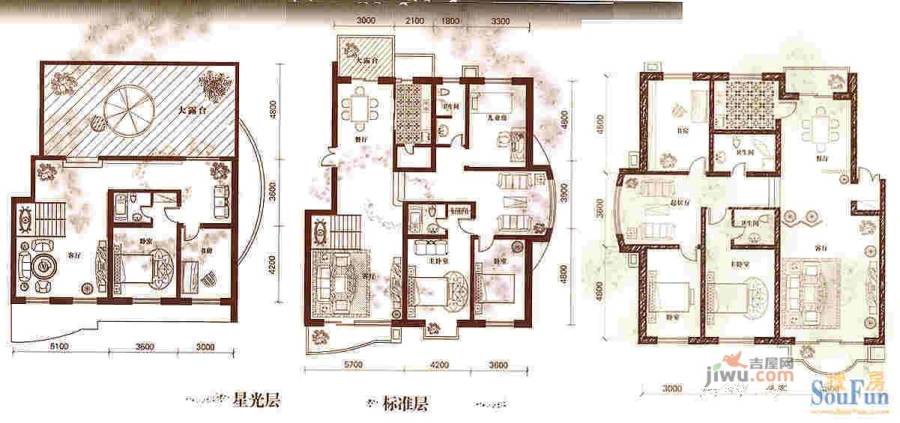 五彩园3室2厅2卫178.4㎡户型图