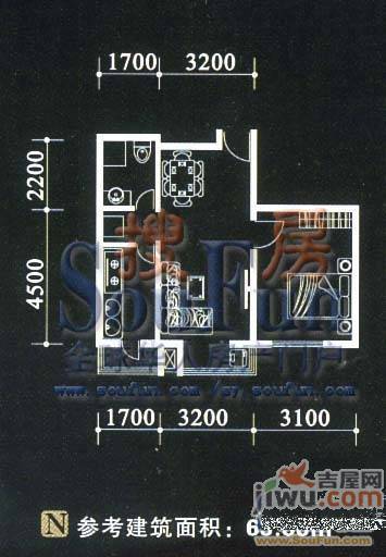 金厦太湖湾3室2厅2卫114.7㎡户型图