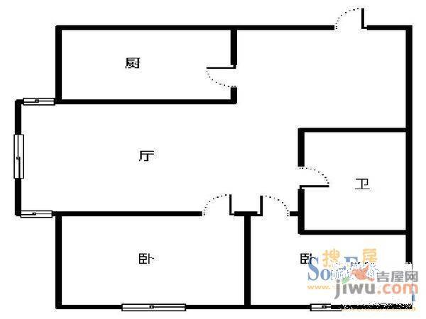 国奥现代城五期1室1厅1卫户型图