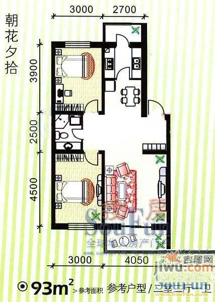 城建雅居2室1厅1卫71㎡户型图