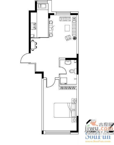 迎宾花园2室1厅1卫98㎡户型图