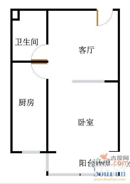 迎宾花园2室1厅1卫98㎡户型图